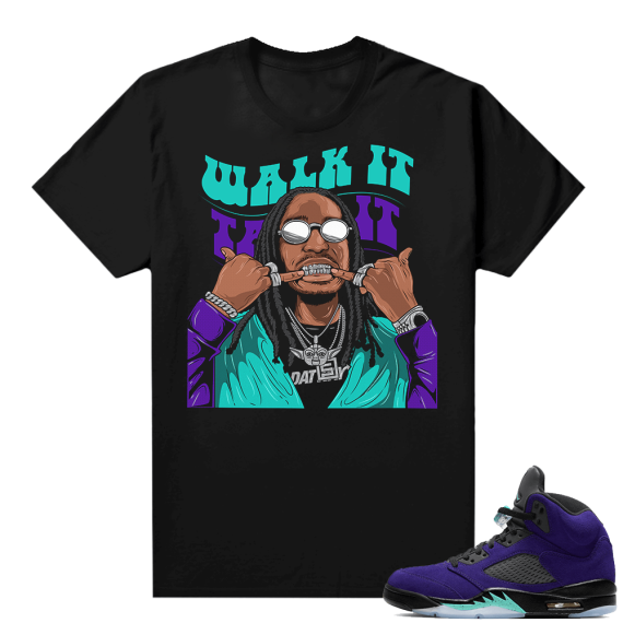 Alternate Grape 5s Sneaker Tees - Black - Walk it Talk it