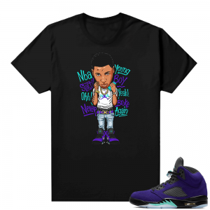 Alternate Grape 5s Sneaker Tees - Black - Young Boy