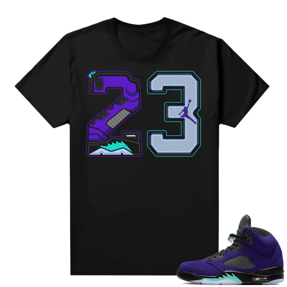 Alternate Grape 5s Sneaker Tees - Black - '23'