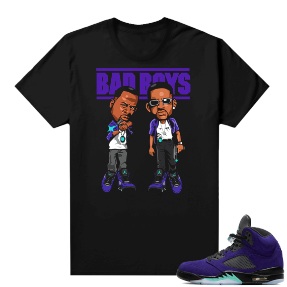 Alternate Grape 5s Sneaker Tees - Black - Bad Boys