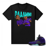 Alternate Grape 5s Sneaker Tees - Black - DAAAMN