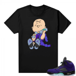 Alternate Grape 5s Sneaker Tees - Black - Designer Charlie