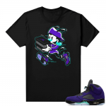 Alternate Grape 5s Sneaker Tees - Black - Double Up