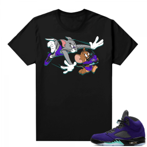 Alternate Grape 5s Sneaker Tees - Black - Finesse