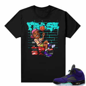 Alternate Grape 5s Sneaker Tees - Black - Fresh Fives