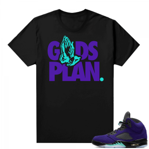 Alternate Grape 5s Sneaker Tees - Black - Gods Plan