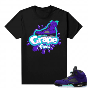 Alternate Grape 5s Sneaker Tees - Black - Grape 5s