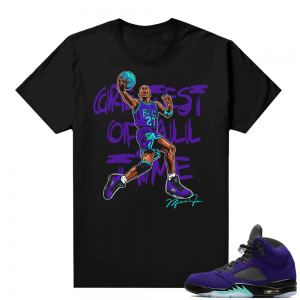 Alternate Grape 5s Sneaker Tees - Black - Greatest of All Time V1