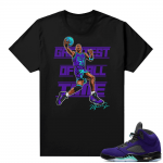 Alternate Grape 5s Sneaker Tees - Black - Greatest of All Time V2