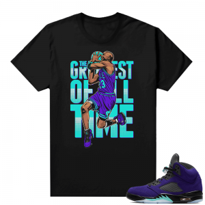 Alternate Grape 5s Sneaker Tees - Black - Greatest of All Time V3