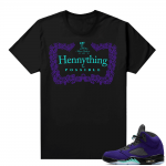 Alternate Grape 5s Sneaker Tees - Black - Hennything