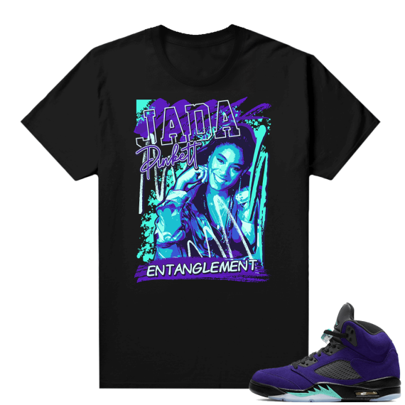 Alternate Grape 5s Sneaker Tees - Black - Jada Entanglement