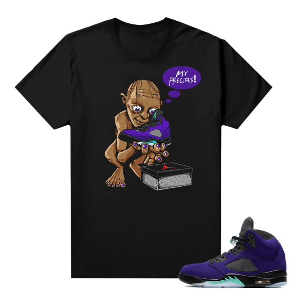 Alternate Grape 5s Sneaker Tees - Black - My Precious