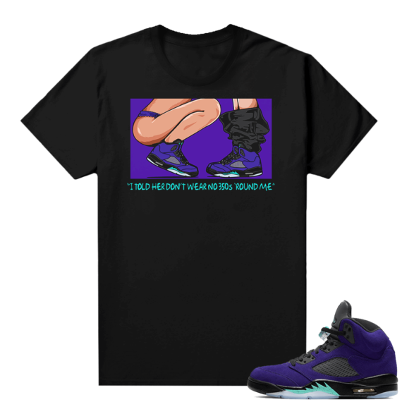 Alternate Grape 5s Sneaker Tees - Black - No 350s