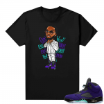 Alternate Grape 5s Sneaker Tees - Black - Pop Smoke Toon