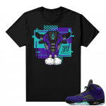 Alternate Grape 5s Sneaker Tees - Black - Retro Bull