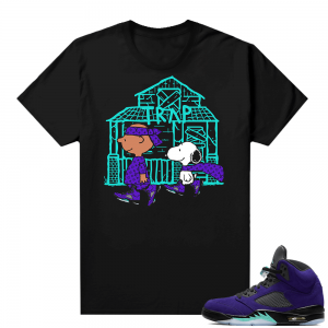 Alternate Grape 5s Sneaker Tees - Black - Snoopy Trap House