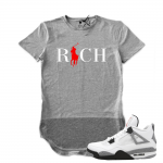 Air Jordan 4 Cement MATCH 'Country Club Rich' shirt | Side Zipper Shirt | 2 Tone Grey