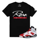 Carmine 6s matching Sneaker Tees | Rare Script Sneaker Tee Black