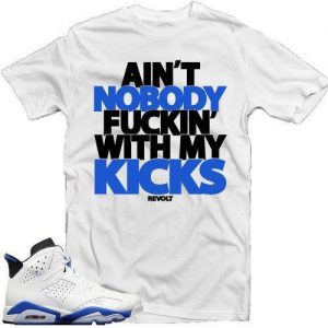 Aint Nobody White Tee (Sport Blue 6s)