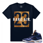 Air Jordan 5 Bronze Match Sneaker Tee | Rare Air 23 Bronze | Navy T shirt