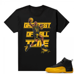 Air Jordan 12 sneaker tees University Gold - Black - Greatest of All Time V2