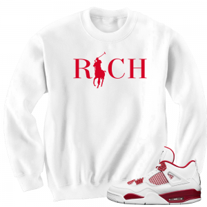 Air Jordan 4 Alternate 89 match 'Country Club Rich' Crewneck| White Crewneck