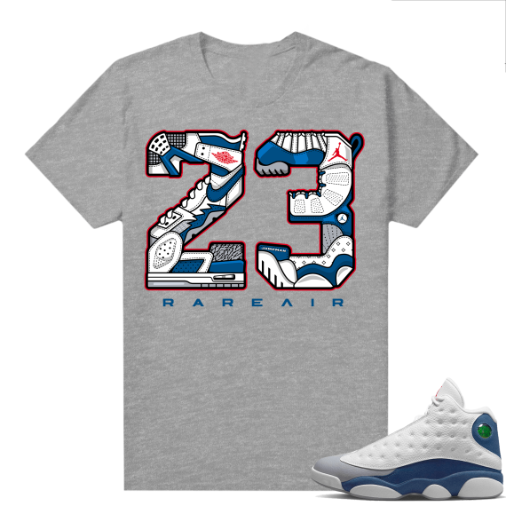 French Blue 13s Shirts Heather Grey 23 Mashup Rare Air