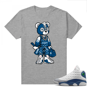 French Blue 13s Shirts Heather Grey Bear Toy