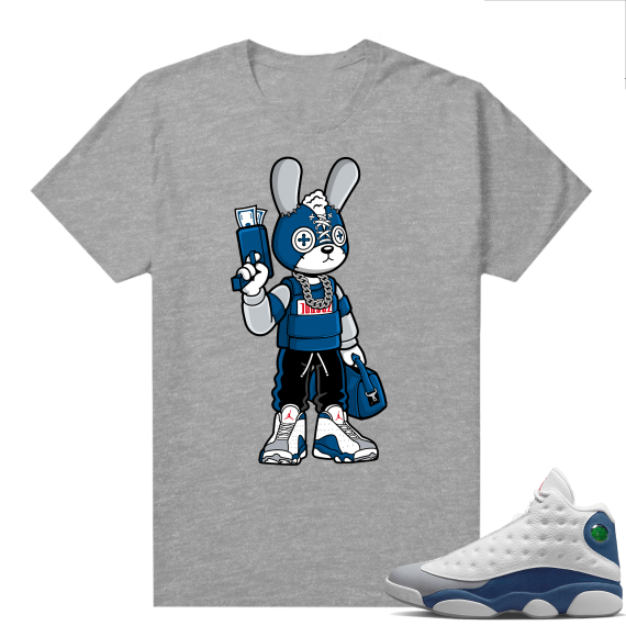 French Blue 13s Shirts Heather Grey Bunny Toy