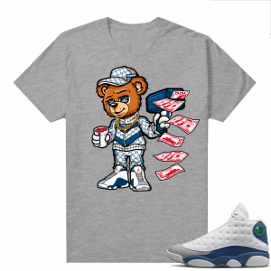 French Blue 13s Shirts Heather Grey Cash Cannon Bear