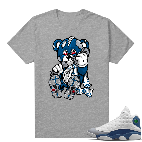 French Blue 13s Shirts Heather Grey Designer Bear