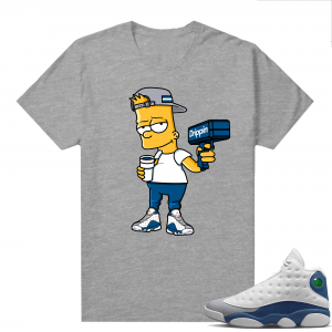 French Blue 13s Shirts Heather Grey Drippy Bart