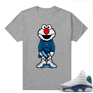 French Blue 13s Shirts Heather Grey Drippy Elmo