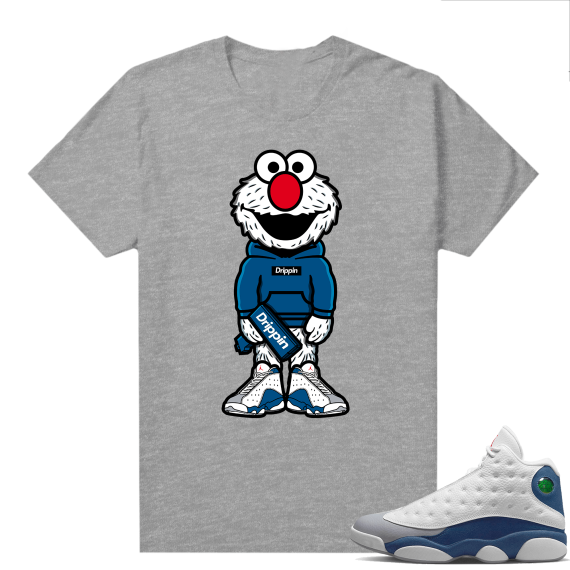 French Blue 13s Shirts Heather Grey Drippy Elmo