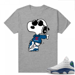 French Blue 13s Shirts Heather Grey Fly Snoopy