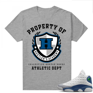 French Blue 13s Shirts Heather Grey Hustlers Acadamy