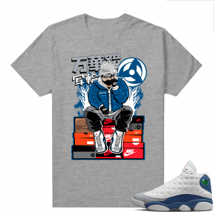 French Blue 13s Shirts Heather Grey Kakashi hype