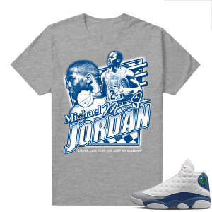 French Blue 13s Shirts Heather Grey MJ illusions