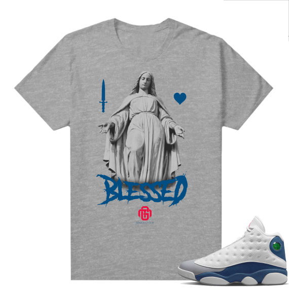 French Blue 13s Shirts Heather Grey Marcello Gior Blessed