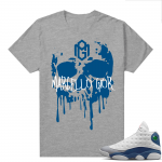 French Blue 13s Shirts Heather Grey Marcello Gior Skull Drip