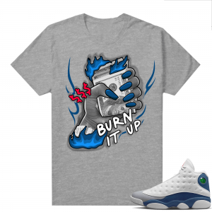 French Blue 13s Shirts Heather Grey Money To Burn