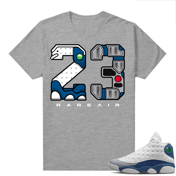 French Blue 13s Shirts Heather Grey Rare Air Sole