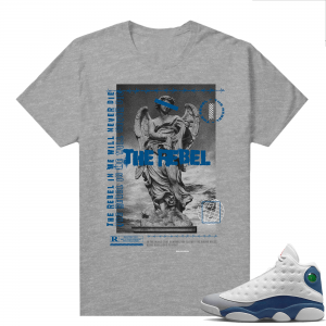 French Blue 13s Shirts Heather Grey Rebel