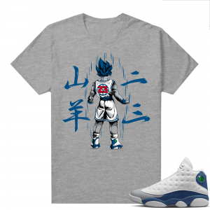 French Blue 13s Shirts Heather Grey Saiyan 23