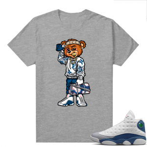 French Blue 13s Shirts Heather Grey Soulja Bear