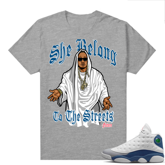 French Blue 13s Shirts Heather Grey Toxic King