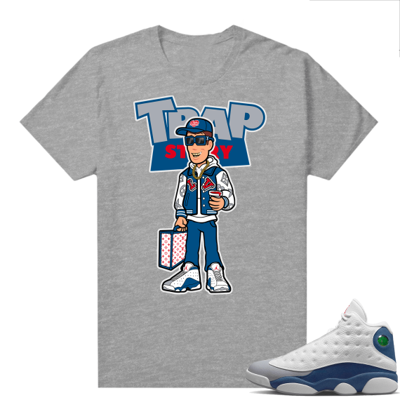 French Blue 13s Shirts Heather Grey Trap Story