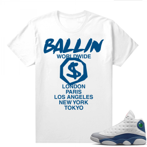 French Blue 13s Shirts White Ballin Worldwide