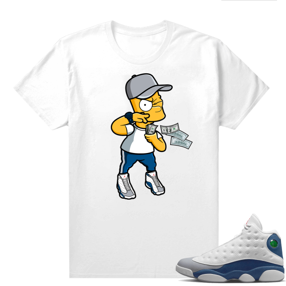 French Blue 13s Shirts White Bart Big Spender